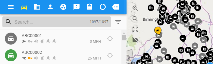 Vehicles above locations