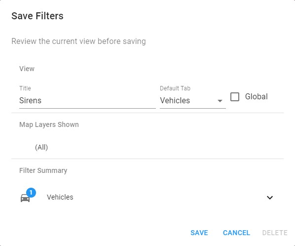 "Save Filters"