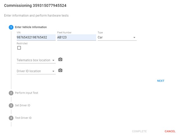 TU commissioning step 1